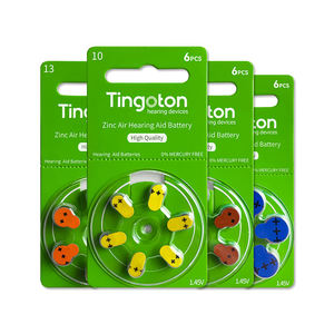 Pin cúc áo kẽm không khí chất lượng tốt, chuyên nghiệp, không chứa thủy ngân, giá tốt nhất dành cho máy trợ thính - Thương hiệu Tingoton, gói 6 viên - Product Image 1