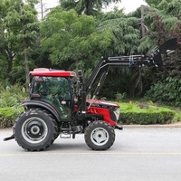 Tracteur agricole 60HP 70HP 80HP 90HP avec chargeur frontal, tracteur diesel agricole 4 roues motrices