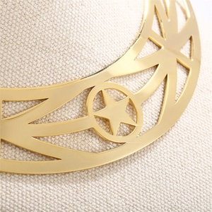 Super Big Size 18K Gold Plating Adjustable <b>Cuff</b> Star Necklace Stud <b>Earrings</b> Jewelry Set - Product Image 5