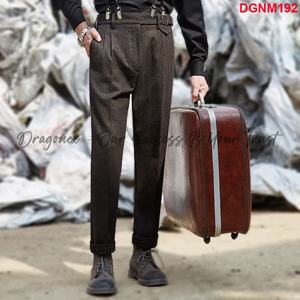 Pantalon pour homme en toile droite gris mousse sel et poivre personnalisé avec braguette boutonnée pour l'été - Product Image 2