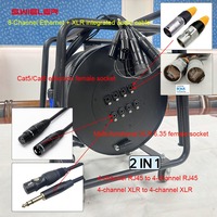 Câble Serpent Ethercon RJ45 Cat6 XLR Audio sur Bobine Métallique pour Scène, 4/8 Canaux, 30/50/80 Mètres