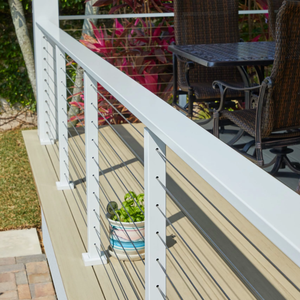 Chất lượng cao trang trí Trắng tráng hợp kim nhôm lan can Dây cáp lan can hàng rào nhôm cho ban công sân vườn - Product Image 1