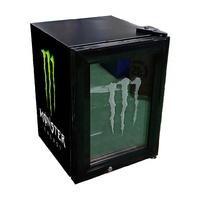 Meilleure vente 2025 refroidisseur commercial MonsterEnergy Mini réfrigérateur 2 pour boissons énergisantes porte en verre avec logo LED refroidissement professionnel