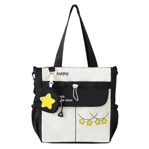 Sac à bandoulière pour femmes, grande capacité, motif de dessin animé, deux sangles, fermeture à glissière, tendance, lycée, étudiants universitaires, cours, frais de scolarité - Product Image 5