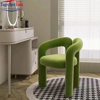 Chaise de maquillage design style crème, minimaliste moderne avec dossier et accoudoirs, tabouret de coiffeuse de luxe léger, mobilier de chambre à coucher et de maison