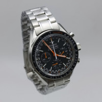 Jam tangan VK63, Kalender Perak hitam, bahan baja tahan karat 904L, Enam jarum, jam tangan pria dengan timer tersegmentasi.
