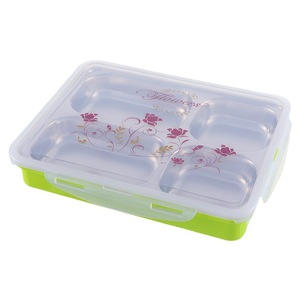 Supply wood-grain school cafeteria four- or five-<b>compartment</b> <b>lunch</b> <b>boxes</b>, fast food <b>boxes</b>, and food-grade stainless steel <b>lunch</b> - Product Image 5