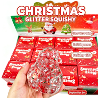 Jouet Squishy en PU à Montée Lente, Père Noël Coloré en Maltose, Pailleté, Anti-Stress, Jouet Fidget pour la Vente en Gros