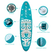 FUNWATER Dropshipping OEM Drop Stitch SUP Planche à pagaie gonflable pliable Stand up Paddle Surf Soft Top Surfboard Isup alaia