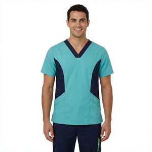 Factory Direct <b>Scrubs</b> Hospital Uniforms Men <b>Women</b> Unisex Two-Piece <b>Set</b> Clothing Waterproof Breathable OEM Custom Made Knitted - Product Image 2