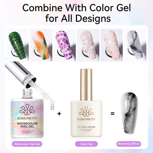 BORN PRETTY TPO-freier Klarer Blooming <span class=keywords><strong>Gel</strong></span> Nagellack mit individuellem Logo, ablösbarer UV/LED Aquarell-Nagelkunst-<span class=keywords><strong>Gel</strong></span> für Marmor-Effekt - Product Image 6