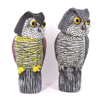 Jardin extérieur Chasse PE Matériel Vent-Action Hornd Oiseau Hibou Épouvantail Leurres avec Tête Rotative