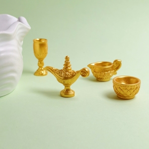 100 Piezas/Bolsa, Adorno de Lámpara <span class=keywords><strong>Divina</strong></span> de Aladino Dorada, Miniaturas para Casa de Muñecas, Figuras Decorativas para Fiestas - Product Image 1