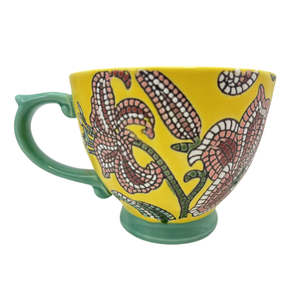 Factory Pioneering Hand Colored Matte Relief Floral <b>Ceramic</b> <b>Cup</b> 420ml 14oz Coffee Mug Gift <b>Cup</b> For Afternoon Tea - Product Image 3