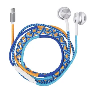 High-quality Braided Earphone Wire Control With Microphone For Ios Type-c Wired Earphone