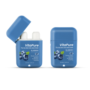 Inhalador Nasal de Doble Orificio con Tapa Abatible, Portátil, con Aceite Esencial de Mentol Natural, Sensación de Doble Enfriamiento para la Congestión Nasal - Product Image 2