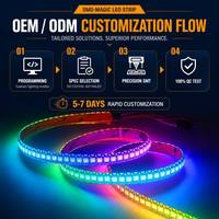 Tira LED RGBIC WS2811 con Certificación CE RoHS, 12V 24V SMD 5050, Direccionable, Banda LED de Píxeles, Tira LED Digital para Decoración Interior en Europa