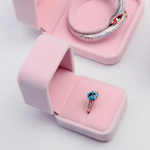 FANXI - Caja de Joyería de Terciopelo Rosa de Lujo Personalizada para Anillos, Colgantes, Pulseras, Collares Largos, para Niñas y Mujeres - Product Image 5