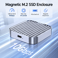 Carcasa Magnética para SSD M.2 NVMe SATA, 10Gbps USBC, Carcasa de Aluminio sin Herramientas, Unidad Externa de Doble Protocolo para iPhone 15/Android/Mac
