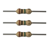 Resistencias fijas de película metálica de 1K Ohm, 1/4 de vatios, 1% de tolerancia, con terminales axiales para montaje a través de orificio, para circuitos electrónicos PCB y proyectos DIY.