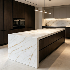 Panel <span class=keywords><strong>de</strong></span> <span class=keywords><strong>Cuarzo</strong></span> Calacatta Gold <span class=keywords><strong>para</strong></span> Encimeras <span class=keywords><strong>de</strong></span> <span class=keywords><strong>Cocina</strong></span>, Sala <span class=keywords><strong>de</strong></span> Estar e Isla - Product Image 1