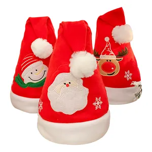 Gorro navideño de Papá Noel para adultos, gorrito a granel, decoración en oferta, novedad de 2023