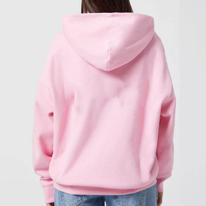 Ensemble sweats à capuche et joggeurs imprimés en molleton de coton épais rose de haute qualité pour femmes sweat à capuche bouffant de palmier rose personnalisé - Product Image 4