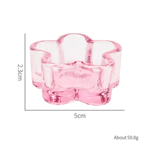 Bol à Dappen en Verre Multifonctionnel Rose Arc-en-ciel Cœur Papillon Fleur pour Pinceaux et Liquides Acryliques – Idéal pour Salons de Manucure - Product Image 4