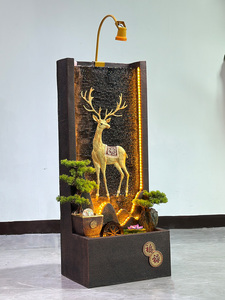 น้ำพุผนังน้ำตกสไตล์จีนรูปกวาง พร้อมระบบหมุนเวียนน้ำ สำหรับตกแต่งภายนอกและภายใน  เสริมโชคลาภ - Product Image 3