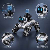 Jacko Toys Ferngesteuerter Intelligenter Hund 2,4G RC-Hund Acht-Runden-Stunt-Roboterhund Mit Licht Musik Sprühfunktion für Kinder