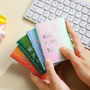 En Stock 2026 A7, libro de programación en inglés, planificador de patrón de piedra láser colorido, bolsillo portátil, Mini cuaderno de costura de hilo de cuero - Product Image 2