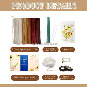 Kit de 350 Limpiapipas Estilo Maillard para Flores con Hilos Esponjosos, Cintas de Jardinería, <span class=keywords><strong>Estambres</strong></span> y Tallos de Chenilla - Product Image 2