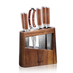 Support de couteau en bois professionnel Bloc de <span class=keywords><strong>couteaux</strong></span> en bois d'acacia <span class=keywords><strong>Porte</strong></span>-<span class=keywords><strong>couteaux</strong></span> de cuisine avec aiguiseur - Product Image 2