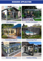 Serre de jardin préfabriquée OEM en verre avec structure en aluminium pour toutes les saisons