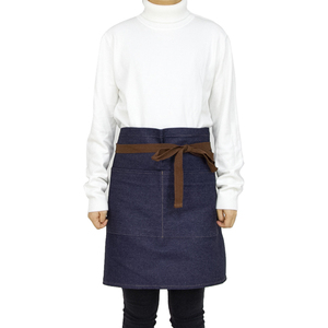 KEFEI Denim Bistro Café <span class=keywords><strong>Tablier</strong></span> Coton <span class=keywords><strong>Professionnel</strong></span> Demi <span class=keywords><strong>Tablier</strong></span> de Cuisine Durable Taille <span class=keywords><strong>Tablier</strong></span> de Service - Product Image 2