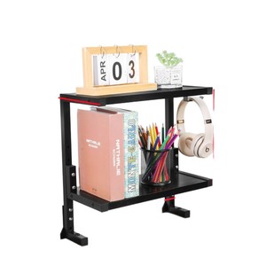 Desktop Double Layer Bookcase 2 Tier Tabletop Clip Storage <b>Rack</b> For Books And Electronics Organizer - Product Image 5