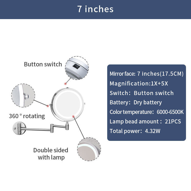 ปุ่มแบตเตอรี่แห้ง F50117 7นิ้ว1X + 5X