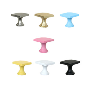 Creative Colorful Square Cabinet <b>Knobs</b> Zinc Alloy Modern Drawer Handle Single Hole Easy Installation - Product Image 5
