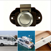 Serrure à bouton-poussoir pour armoire de camping-car, trou rond de 26 mm, panneau de 15-18 mm, loquet sans clé en ABS pour caravane, camping-car, OEM