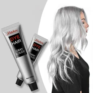 Aykai-Kit de crema para tinte de cabello, color de peinado natural gris plateado, crema profesional para tinte de cabello permanente