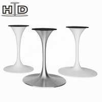 Base de table moderne en métal blanc et noir, style trompette/tulipe, en aluminium et acier, pour tables de salle à manger et mobilier d'extérieur, pieds de table en marbre