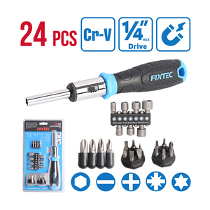 For 24PCS Industrial Grade Ratchet <b>Screwdriver</b> Set With PVC Handle and Magnetic Tip OEM Customizable for Daily Repair FHSDK2401 - Product Image 5