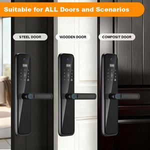 图雅可视对讲智能锁无钥匙进入通过指纹，应用程序，代码，ic卡和钥匙，可见猫眼 - Product Image 3