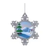 Adornos personalizados de Metal para árbol de Navidad, adornos de sublimación con logotipo a granel