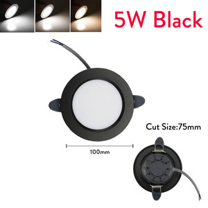 Lámpara de Techo LED Moderna Negra Regulable, Empotrada, 5W, <span class=keywords><strong>Downlight</strong></span>, AC110v/220V, Iluminación para el Hogar - Product Image 5