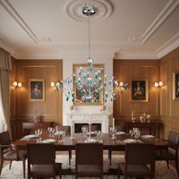 Fournisseur professionnel de luminaires suspendus pour hôtels, en acier inoxydable et acrylique, lustres de luxe avec télécommande, haute luminosité