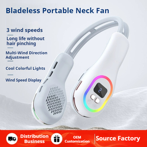 Ventilateur d'extérieur Ventilateurs portables à grande vitesse Dernier ventilateur de voyage de refroidissement rechargeable Refroidisseur silencieux Vitesse de travail Lumière d'ambiance colorée - Product Image 3