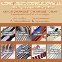 Bande élastique jacquard à bord picot, personnalisée, durable, écologique, en polyamide, douce pour la peau, pour sous-vêtements professionnels