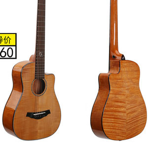 ชุดกีตาร์อะคูสติก OEM ขนาด 34 นิ้ว แบบคัทอะเวย์ ตัวกีตาร์ทำจากไม้เมเปิลแท้ - Product Image 1