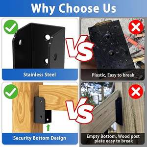 2x4 Deck Railing <strong>Brackets</strong>, Heavy Duty <strong>Fence</strong> and Stair Railing Connectors for Wood <strong>Post</strong> and Decking Installation - Product Image 4